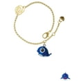 thumbnail image 2 of Delight Jewelry Resin Blue Baby Whale Gold-tone Rose Link Chain Bracelet, 6.25"+1.75" Extender, 2 of 4