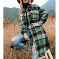 thumbnail image 2 of Camisa Larga A Cuadros De Franela ANGGREK para Mujer Poliéster Cómoda Solapa Suelta XXL, 2 of 8