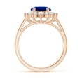 thumbnail image 2 of ANGARA Lab Grown 3.3 Ct Blue Sapphire Ring with Lab Diamond in 14K Rose Gold for Women (Size-10x8mm) | September Birthstone, Anniversary, Jewelry Gift for Women | Lab Grown Blue Sapphire Ring, 2 of 7