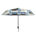 thumbnail image 2 of Cats with Blue White Striped Compact Sun Umbrella Windproof Travel Umbrellas for Rain Strong Portable UV Protection, 2 of 8