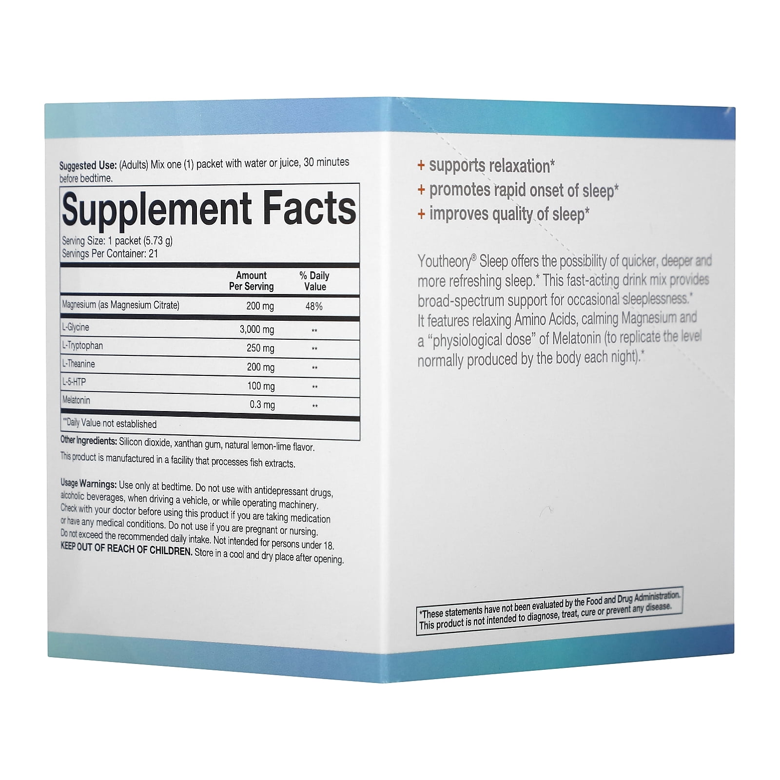 youtheory Sleep Nighttime Powder 21 Packs