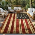 thumbnail image 3 of Fsddascl American Flag Outdoor Rug for Patio/Deck/Porch, Non-Slip Large Area Rug 5 x 8 Ft, Retro USA Flag Blue Red Vintage Wooden Indoor Outdoor Rugs Washable Area Rugs, Camping Rug Carpet, 3 of 5