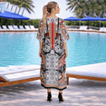 thumbnail image 6 of Miss Lavish London Kaftan Tunic One Size Cover Up Maxi Dresses Lougewear Embellished Kimono (133-Black, One Size), 6 of 7