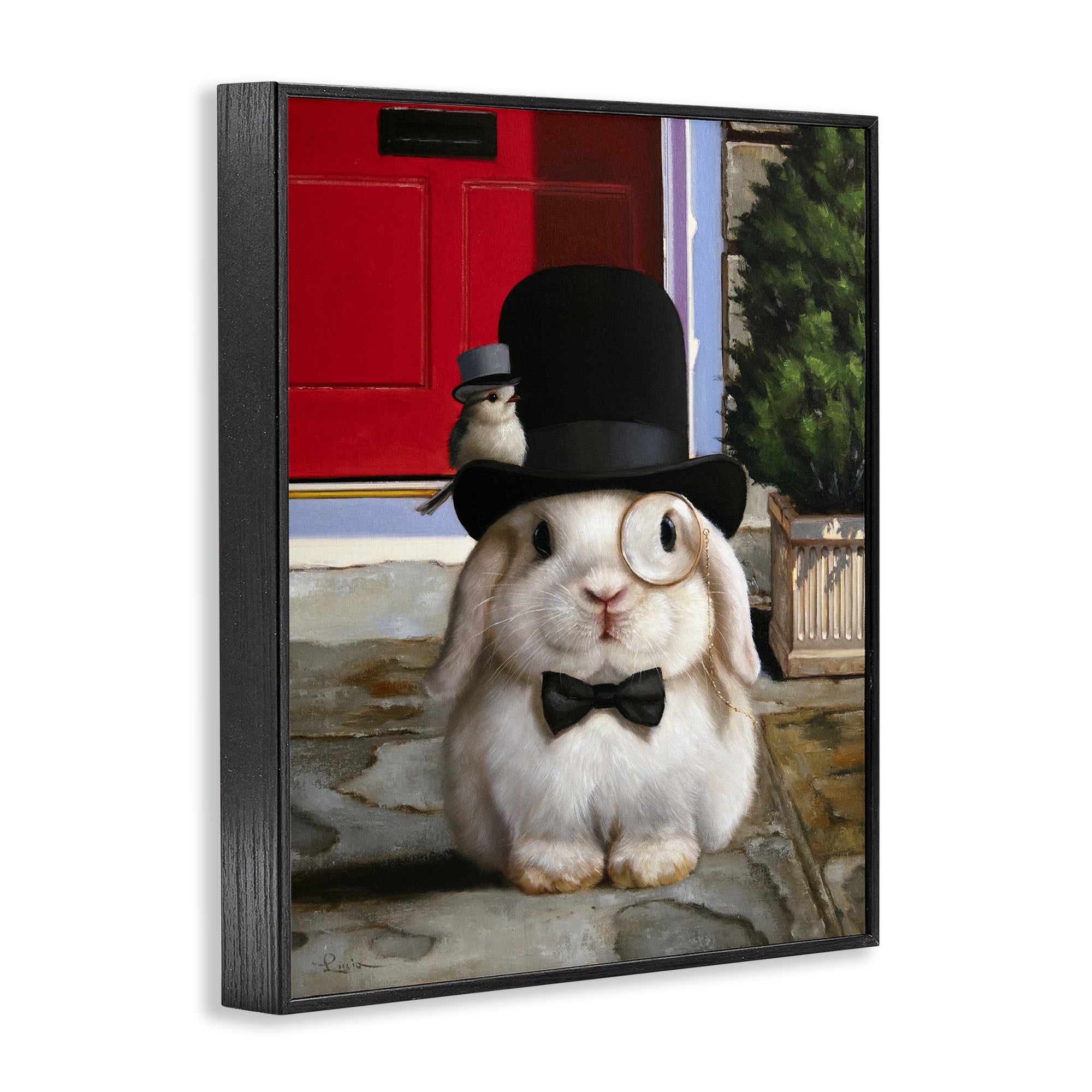 Stupell Industries Lord Bunbury Rabbit Black Framed Giclee Art, design by Lucia Heffernan