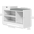 thumbnail image 3 of HOMCOM Upholstered Entryway Shoe Bench with Storage Drawer Open Shelf, 3 of 10