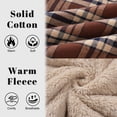 thumbnail image 2 of YUCOLEN Men's Fleece Lined Heavyweight Flannel Jacket Cotton Button Up Plaid Shirt Warm Thick Winter Coat Brown 2XL, 2 of 7