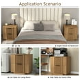 thumbnail image 4 of Brafabhome Nightstand with Fast Charging Station, Curved Profile Fluted Night Stand with 2 Drawers, Modern Bedside Table Accent End Table for Bedroom Living Room | Walnut, 4 of 10