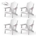 thumbnail image 2 of Gymax 4PCS Patio Folding Adirondack Chair Weather Resistant Cup Holder Yard White, 2 of 9