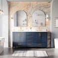 thumbnail image 7 of ANGELES HOME 72-in Double Sink Bathroom Vanity with White Cultured Marble Countertop, Freestanding Solid Wood Vanity with 4 Soft-Close Doors and 6 Drawers, Navy Blue, 7 of 7