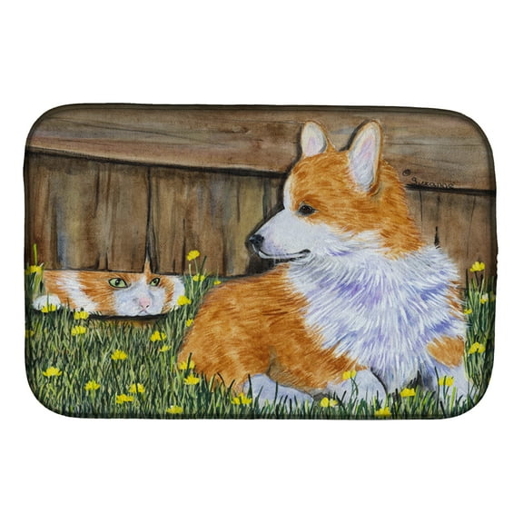 Corgi Dish Drying Mat