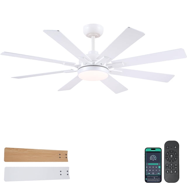 Ventilador de techo Kviflon 132 cm con luces y mando a distancia de 6 velocidades