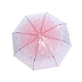 thumbnail image 5 of Fyearfly Paraguas, Colores de Moda de la Flor de Cerezo Cuatro de Princesa Paraguas Plegable Transparente del Paraguas(Rosado), 5 of 5
