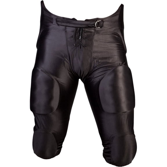Cramer Adult Football Game Pants, 7 Pads with Hip, Tailbone, Thigh, and Knee Pads, Youth Football Gear, High-Rise Hip Padding for Iliac Crest Protection, Designed for High-Impact, Black, Adult X-Large