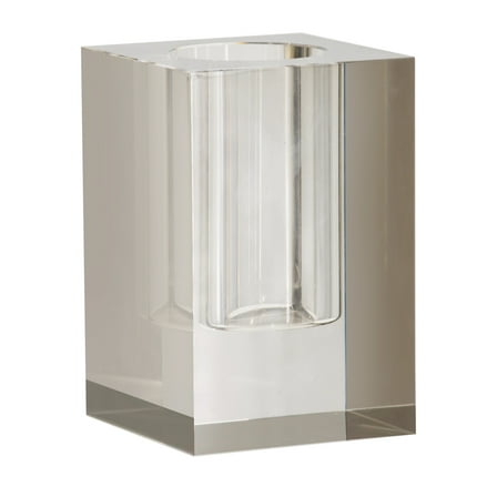 Transparent Rectangular Vase - 6" - Gray Finish