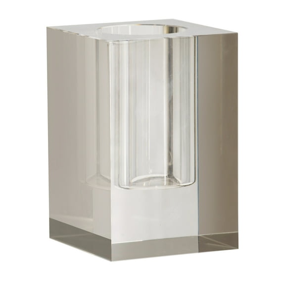 Transparent Rectangular Vase - 6" - Gray Finish