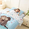 thumbnail image 4 of Manfei Cartoon Otter Couple Love Heart Twin Comforter Sets for Kids Boys and Girls, Animal Print Bedding Set, Polka Dots Reversible 2pcs, 1 Comforter and 1 Pillowcase, 4 of 6