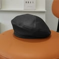 thumbnail image 7 of Mifelio Flat Cap Beret Hats for Women Beret Beret French Cap Artist Beret Faux Beret Women Hat Leather Womens Hats Black, 7 of 7