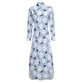 thumbnail image 6 of 2024 Daisies Flowers Casual Dress White Floral Print Street Fashion Dresses Long Sleeve Modern Woman V Neck Oversize Chiffon Dress, 6 of 7