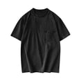 thumbnail image 4 of Hfnxid Big and Tall Men's Short Sleeve Shirt Vintage Crewneck T-Shirt with Pocket Fashion Streetwear Tee Black XXXXXL, 4 of 5