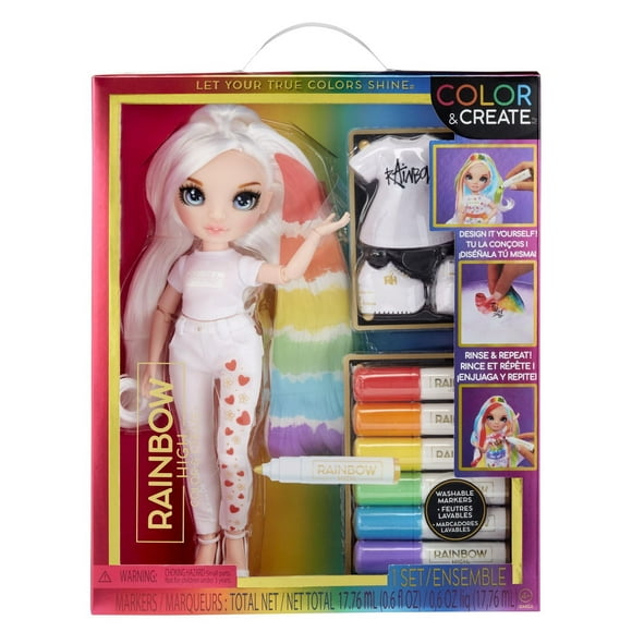Rainbow High Color & Create Fashion DIY Doll with Blue Eyes