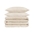 thumbnail image 2 of 1200-Thread Count 100% Egyptian Cotton Solid Duvet Cover & Pillow Shams, 3-Piece Duvet Cover Set by Blue Nile Mills – Full/Queen, Ivory, 2 of 7