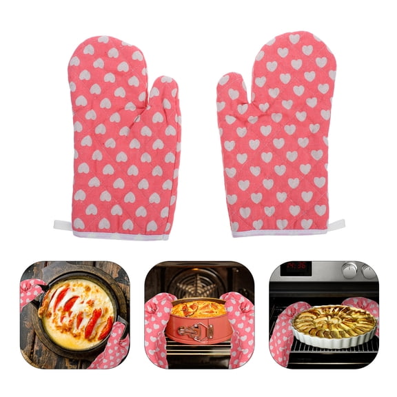OFFIGAM 2Pcs Multi Color Cotton Oven Gloves for Kitchen with Comfortable Fit and Machine Washable Material