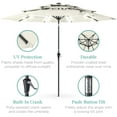 thumbnail image 5 of Best Choice Products 10ft 3-Tier Solar Patio Umbrella w/ 24 LED Lights, Tilt Adjustment, Easy Crank - Ivory, 5 of 7
