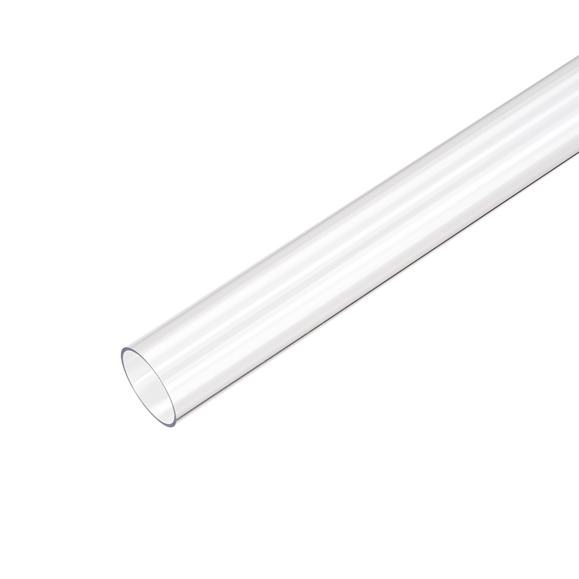 2pcs PVC Rigid Round Clear Tubing 1/2inch OD x 1.6ft