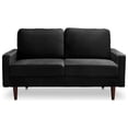 thumbnail image 3 of Pemberly Row 58" Upholstered Velvet Loveseat with Square Arms in Black, 3 of 18