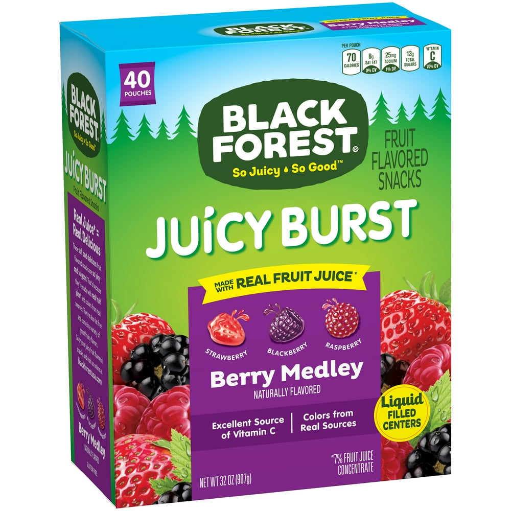 Black Forest Fruit Snacks, Berry Medley, 40 Ct, 0.8 oz