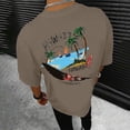thumbnail image 2 of Bibifish Mens T-Shirts Loose Fit Landscape Graphic Print Tshirts Street Style Fall Casual Short Sleeve Tee Tops, 2 of 7