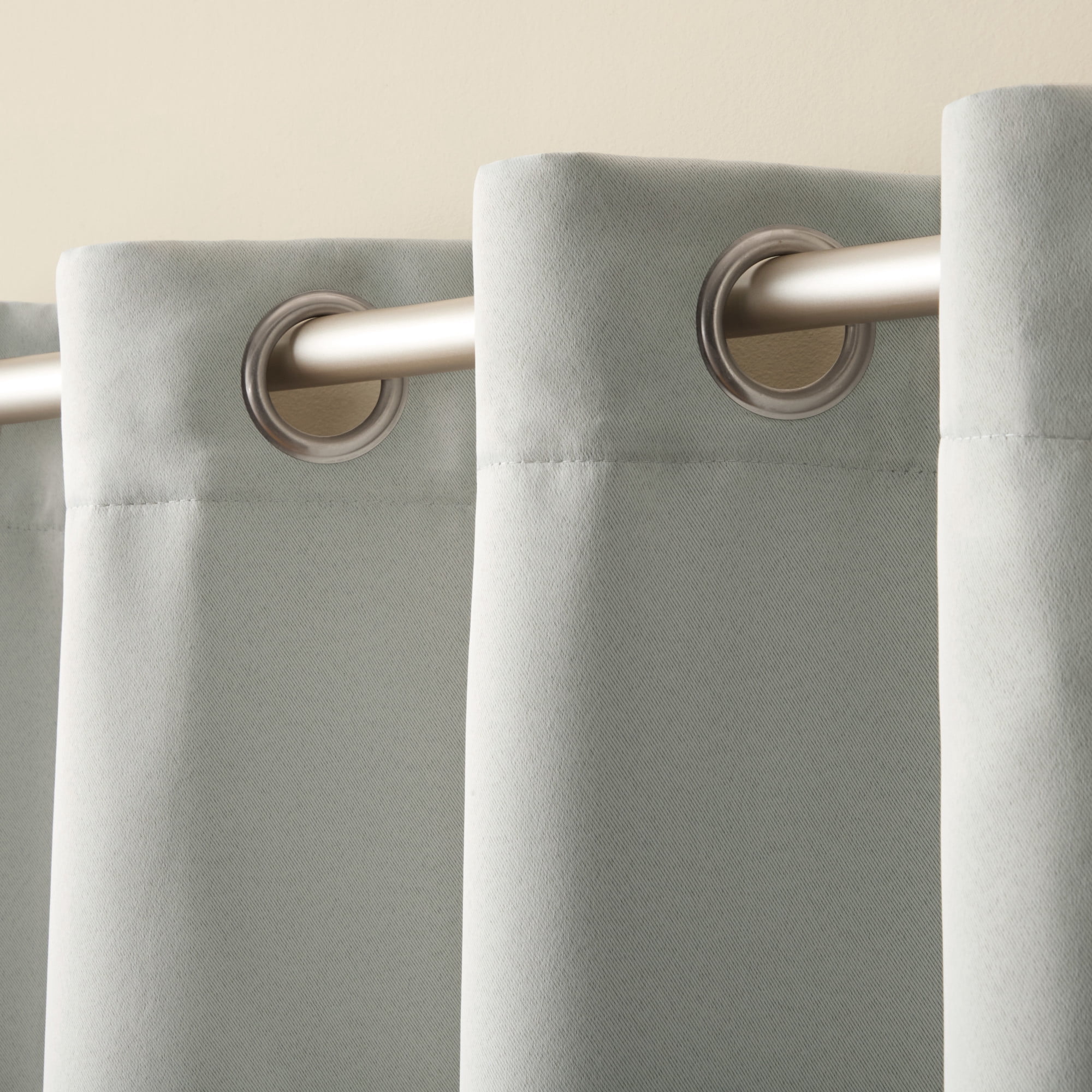 TOWN & COUNTRY LUXE Oslo Double Layer Indoor Curtains, Room Darkening and Sheer, Grommet Top, Energy Efficient, 2-Pack Set, 52"x96", Grey
