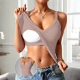 thumbnail image 2 of Sillenn Deep V Neck Racerback Tank Tops with Built In Bra 1Pc Yoga Gym Racerback V Neck Tank Tops Ribbed Knit Athletic Sleeveless Gym Tops 2026 Ribbed Racerback Workout Camisole Tops Khaki S, 2 of 6