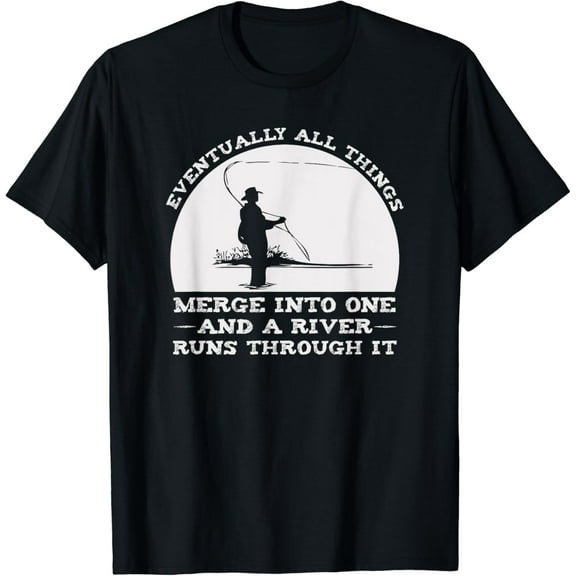 Fly Fishing T-Shirt BLACK Unisex S-5XL Hot Trending Shirt, Vintage Birthday Gift