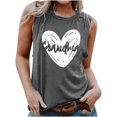thumbnail image 1 of Meichang Débardeurs Graphiques Cœur de Grand-Maman pour Femmes T-Shirts Mignons pour la Fête des Mères Été Sans Manches Col Rond Chandails Amples Hauts Décontractés d'Entraînement Gris P, 1 of 4