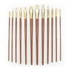 Royal & Langnickel Zip N' Close Firm Bone Taklon Long Wood Handle Paint Brush Set, Set of 12