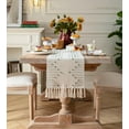 thumbnail image 6 of Boho Table Runner 13 x 72 Inch Long Natural Cotton Woven Runner with Tassels for Home Dining Table décor, for Modern Farmhouse Decor Coffee Table Runner, Green and Beige, 6 of 6