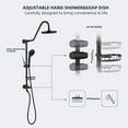 thumbnail image 6 of PROOX Shower System with 8" Rain Shower Head, 5-Function Shower Head with Handheld, Adjustable Slide Bar, 6 of 10