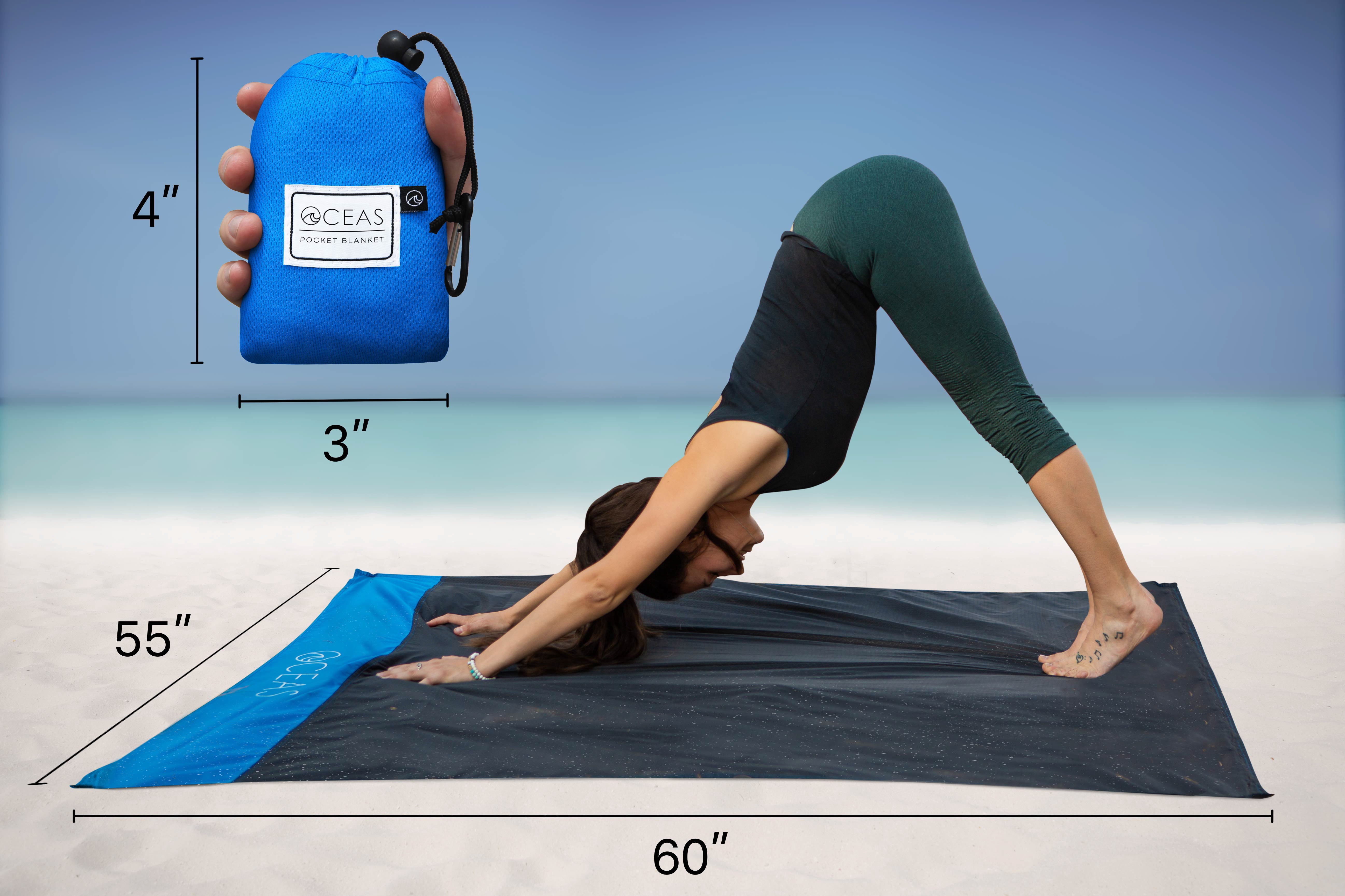 Oceas Outdoor Pocket Blanket – Wasserdichte, Sandfeste Picknickdecke, Faltbar, 60x50 Zoll, Für Strand, Festival & Camping