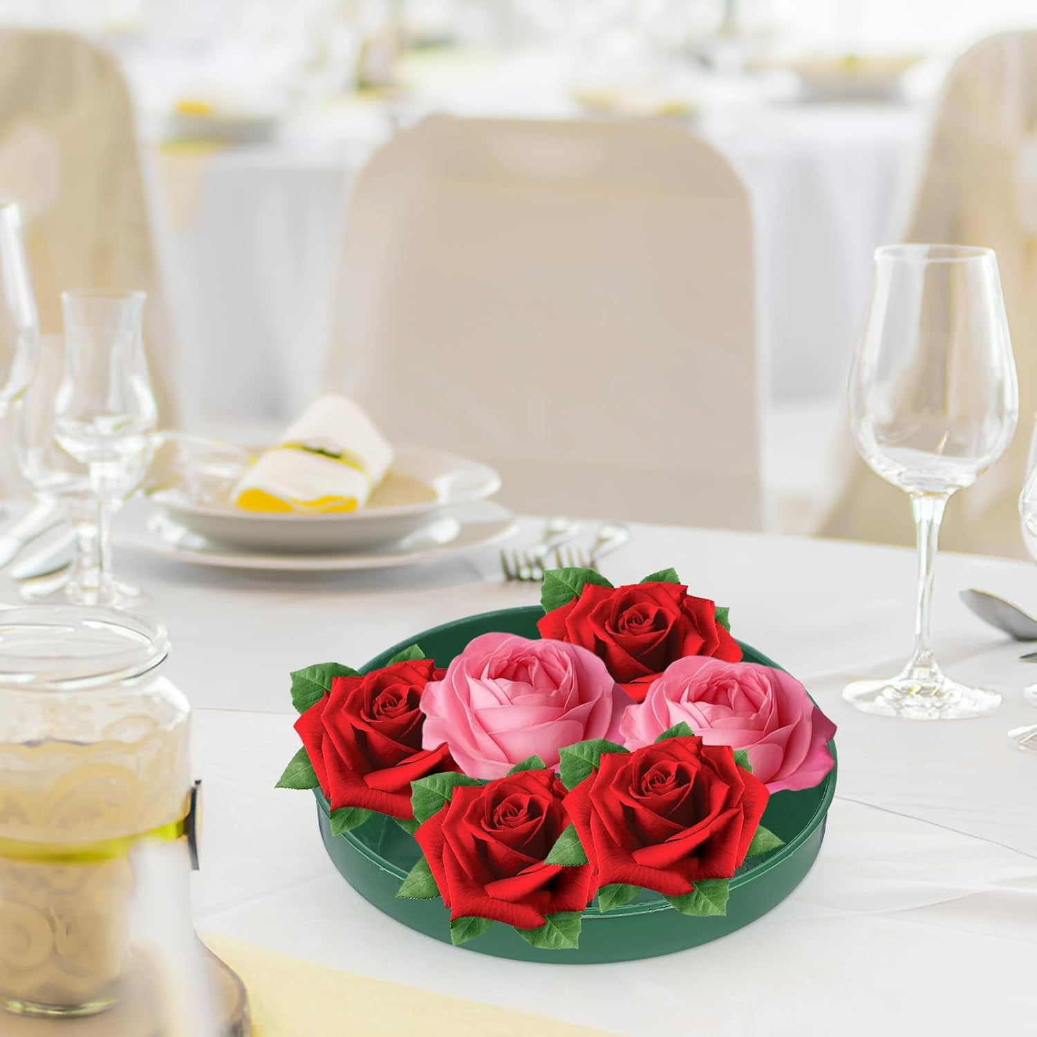 ABPETE 10pcs Floral Foam Bowls, Arrangements Centerpiece Foam Tray Florist Supplies for Party Wedding Fresh Artificial Flowers
