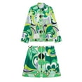thumbnail image 3 of Jupe Courte Imprimée Verte TRAF Femme Rétro Taille Haute Mini Jupes Femmes 2022 Été Plage Jupe Femme Mode Mode Urbaine Jupe, 3 of 7