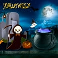 QILINXUAN Halloween Witch Cauldron Fog Maker 12 LED Lights, Halloween