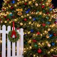 thumbnail image 7 of Yucurem 1 Pieces Christmas Wreath for Kitchen Cabinet, 9.84" Mini Christmas Wreath, Pine Needle Bow Wreath for Xmas New Year Window Door Candle Rings Fireplaces Party Supplies, 7 of 7