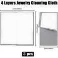 thumbnail image 2 of 1 Bag 4 Sheets 2 Colors 4 Layers Silver Polishing Cloth Jewelry Cleaning Cloth Sterling Silver Anti-Tarnish Cleaner Rectangle Mixed Color Fold: 10x20x0.2cm 2 sheets/color, 2 of 6