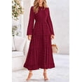 thumbnail image 5 of PRETTYGARDEN Women's Fall Spring Elegant Long Sleeve Maxi Dress Swiss Dot A Line Flowy Casual Holiday Party Going Out Dresses, 5 of 10