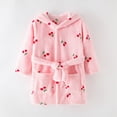 thumbnail image 2 of TOWED22 Boys Girls Robe Fleece Soft Hooded Kids Bathrobes Toddler Cute Plush Robes for Kids(Pink,7-8 Y), 2 of 4