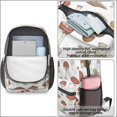 thumbnail image 4 of Mushroom and Sprig White Pattern 17" School Backpacks for Teens,Waterproof Oxford Fabric,S-Shape Padded Straps for School,Travel,Hiking,Camping, 4 of 6