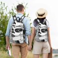 thumbnail image 4 of Balery Floral Sugar Skull Portrait Mochila Clásica Impresa Básica para Viaje, Mochila Escolar Resistente al Agua, Mochila de Lona con Correas Ajustables-Small, 4 of 5