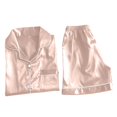 thumbnail image 4 of Kureaily Short Sleeve Ice Silk Pajama Soft Pjs Lounge Sets, 4 of 4