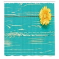 thumbnail image 3 of Ambesonne Vintage Shower Curtain, Wooden Spring Floral, 69"Wx70"L, Turquoise Yellow, 3 of 5